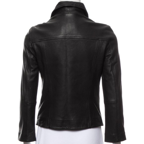 ALLSAINTS • Deebee Black Leather Double Breasted Blazer Jacket • UK 8 US 4 - Picture 13 of 13